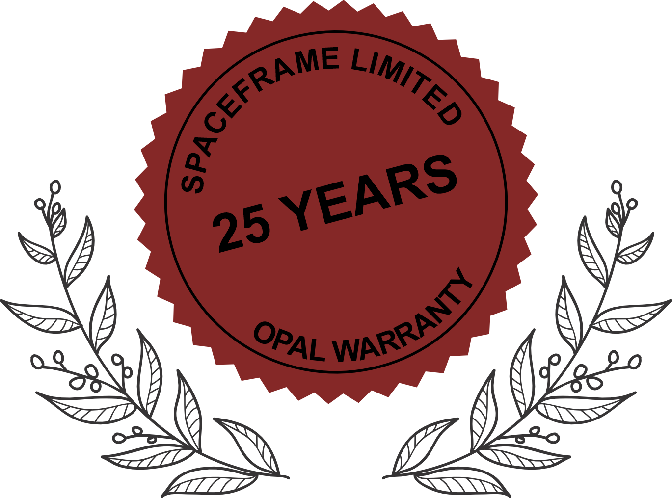 Spaceframe OPAL 25-year membrane warranty seal — Spaceframe Limited